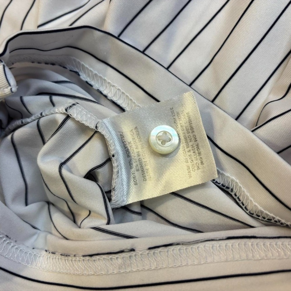 Rhoback Polo XXL Women’s White Black Stripe Performance Golf Shirt Stretch - Picture 5 of 5